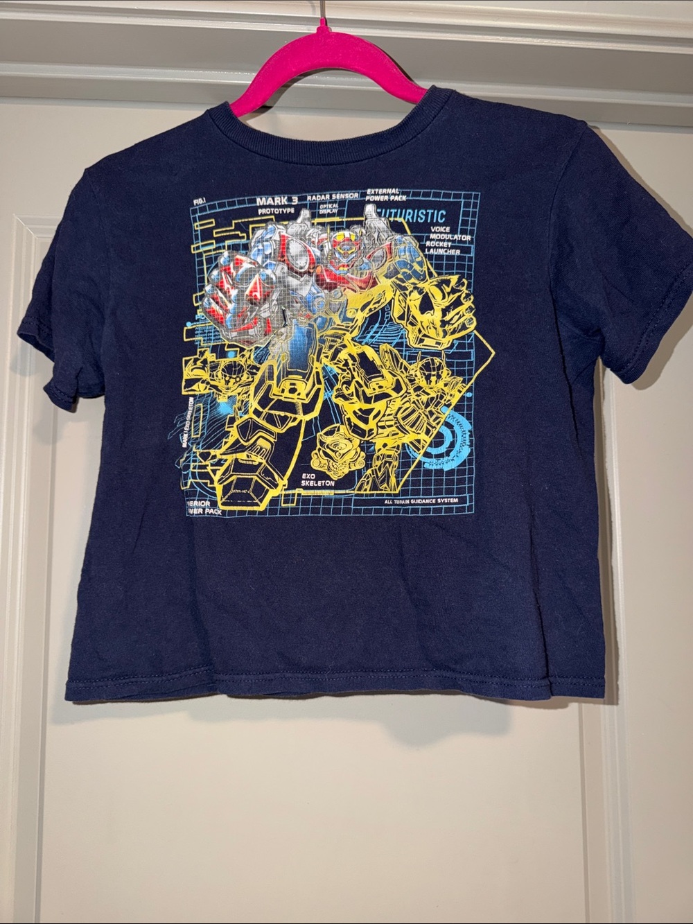 Boys Navy Transformers Graphic T‑Shirt